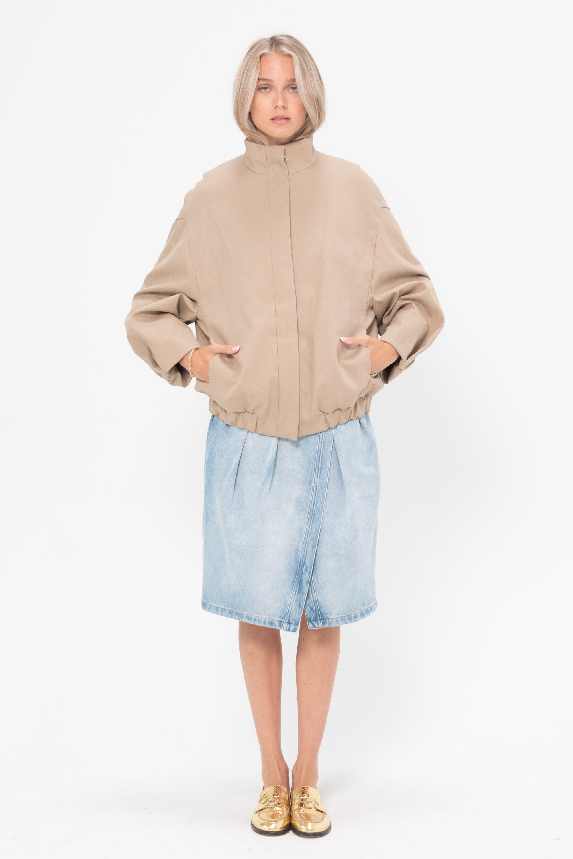 DRIES VAN NOTEN - Stand Collar Jacket, Camel