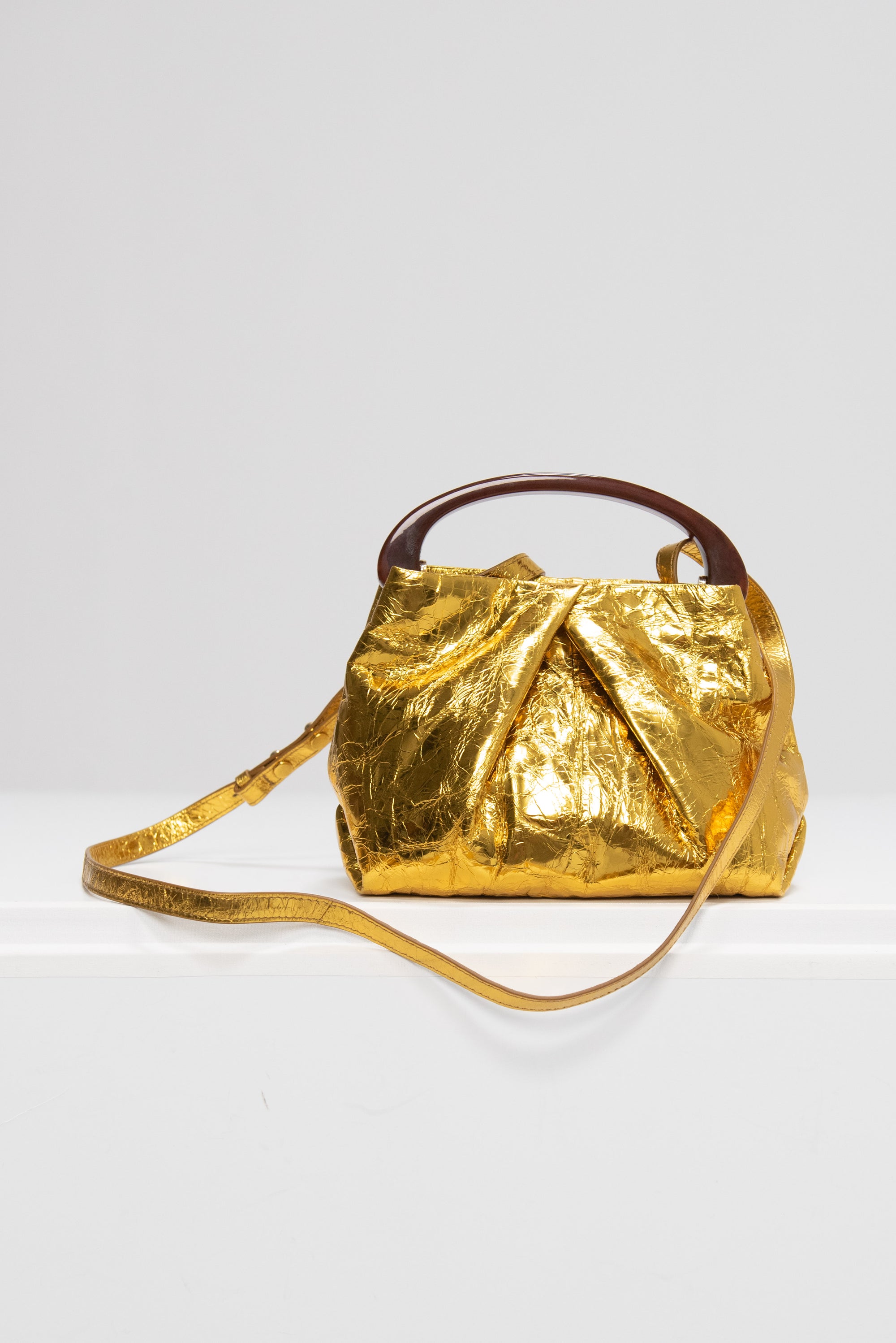 Small Leather Bag, Gold