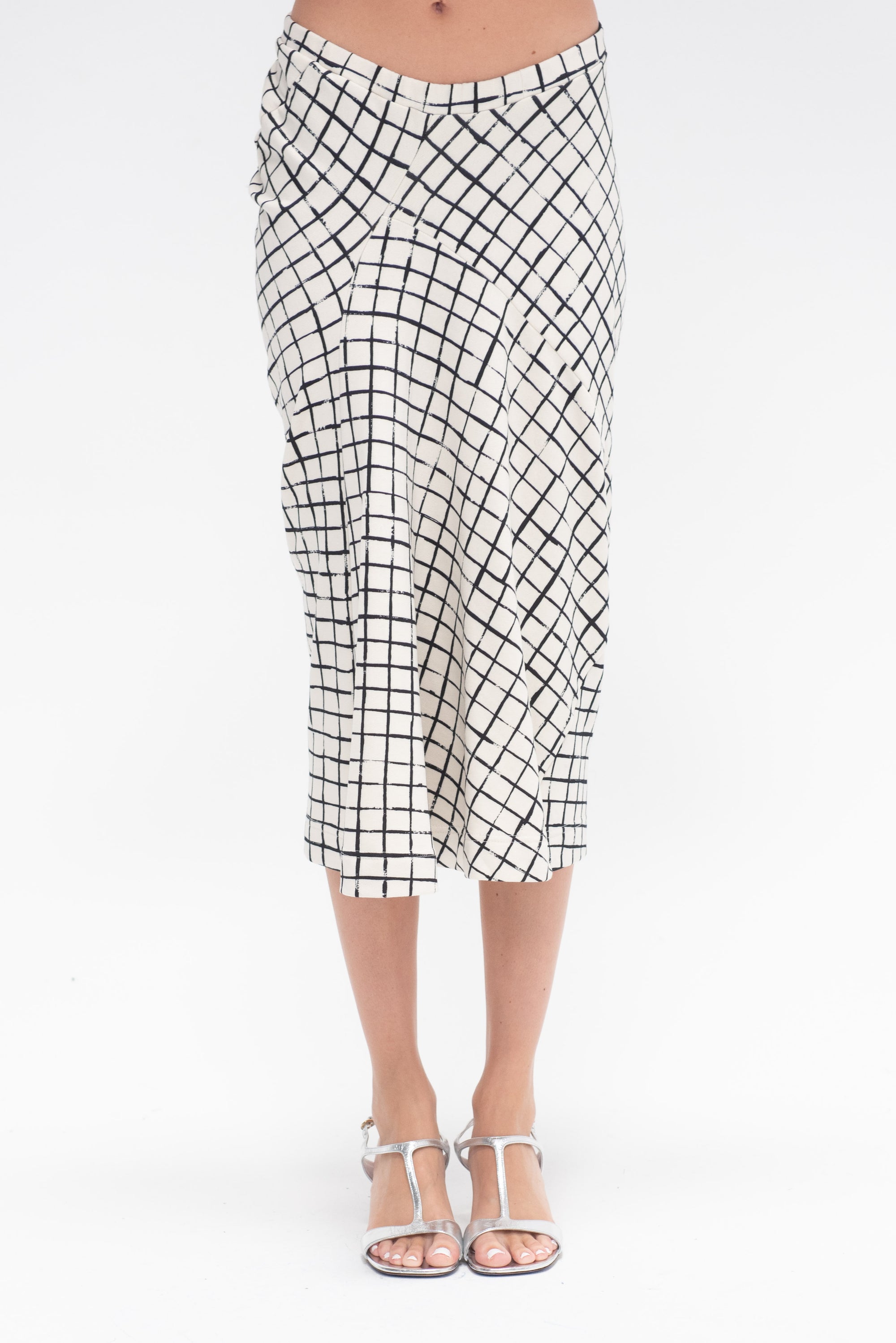 DRIES VAN NOTEN - Grid Skirt, Ecru