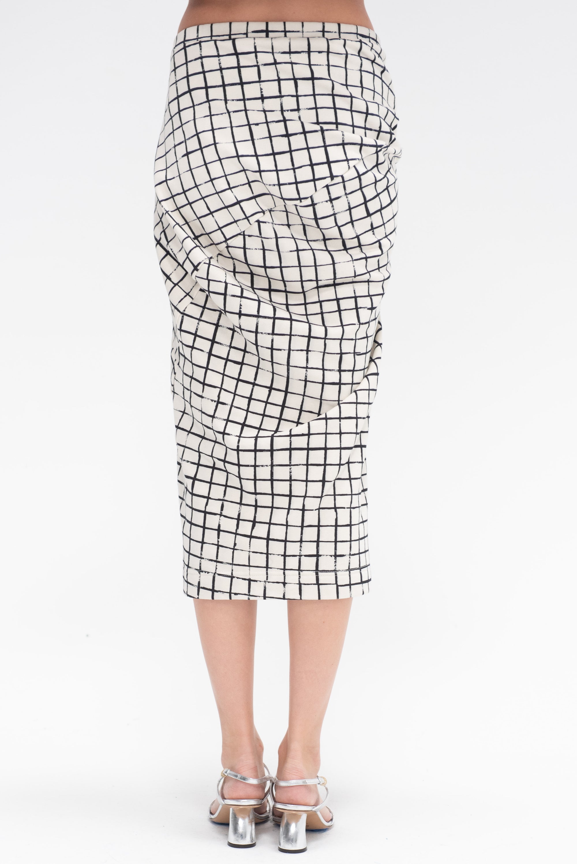 DRIES VAN NOTEN - Grid Skirt, Ecru