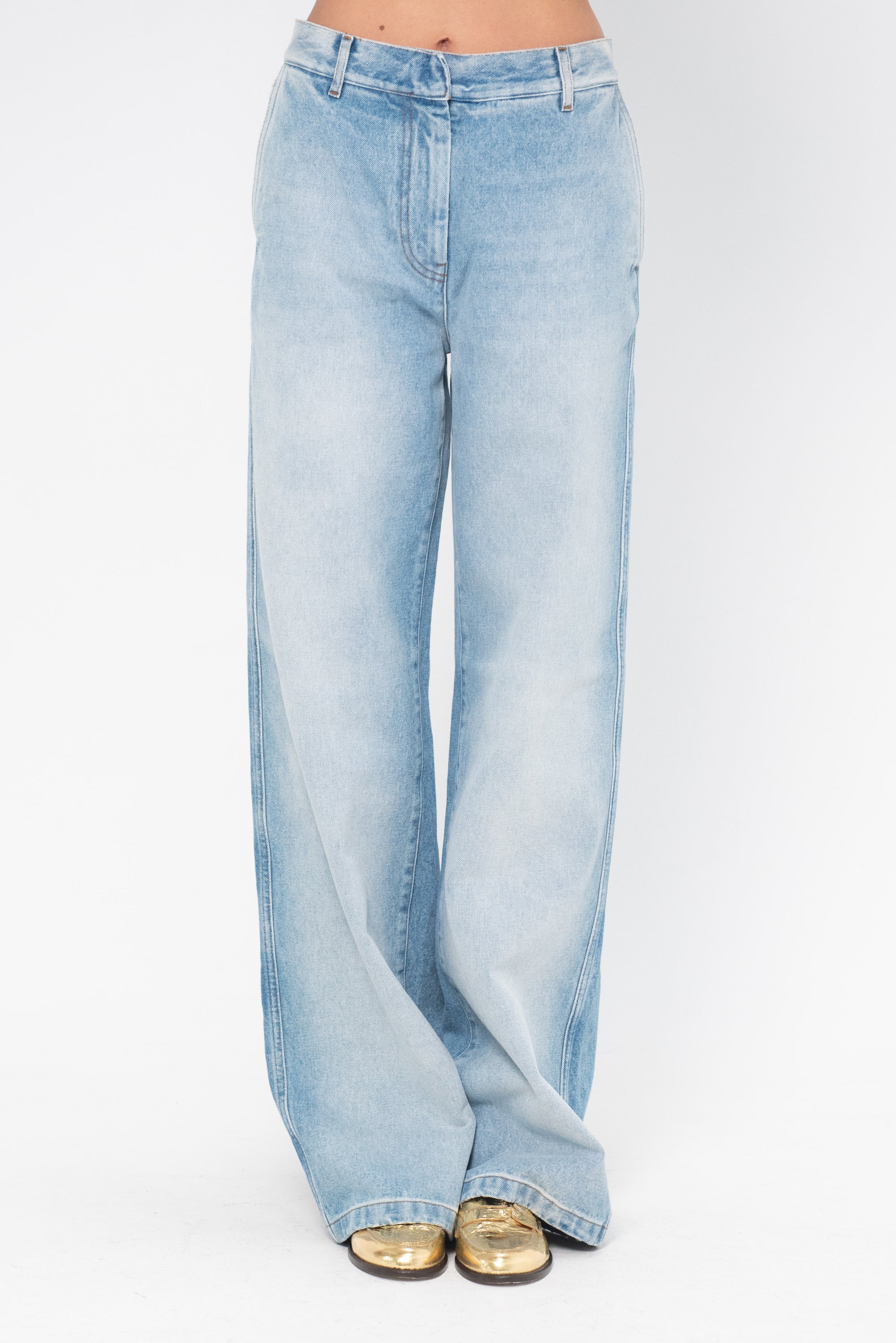 DRIES VAN NOTEN - Wide Leg Denim, Light Blue