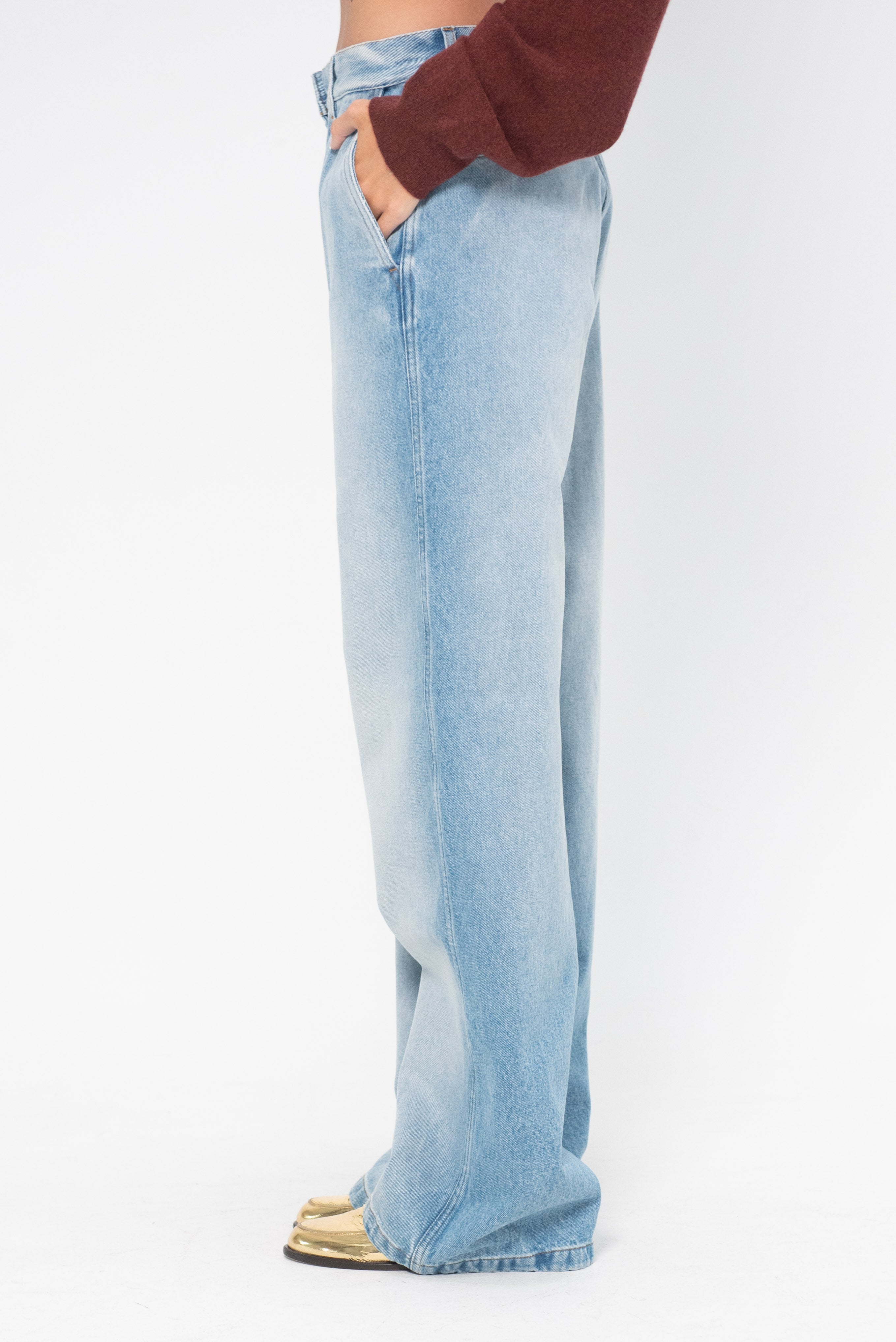 Dries Van Noten Paxy Denim, Light Blue – Kick Pleat