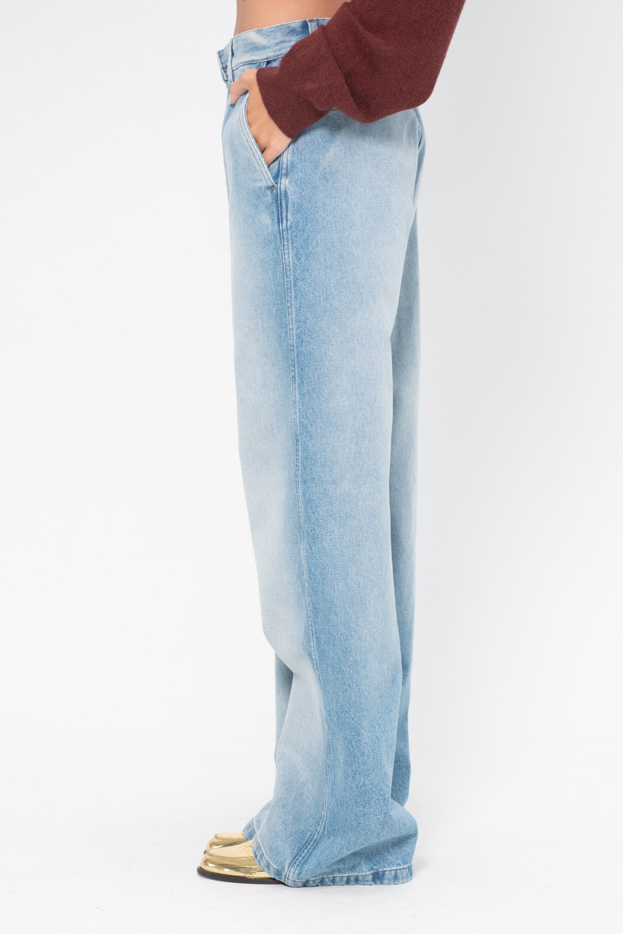 DRIES VAN NOTEN - Wide Leg Denim, Light Blue