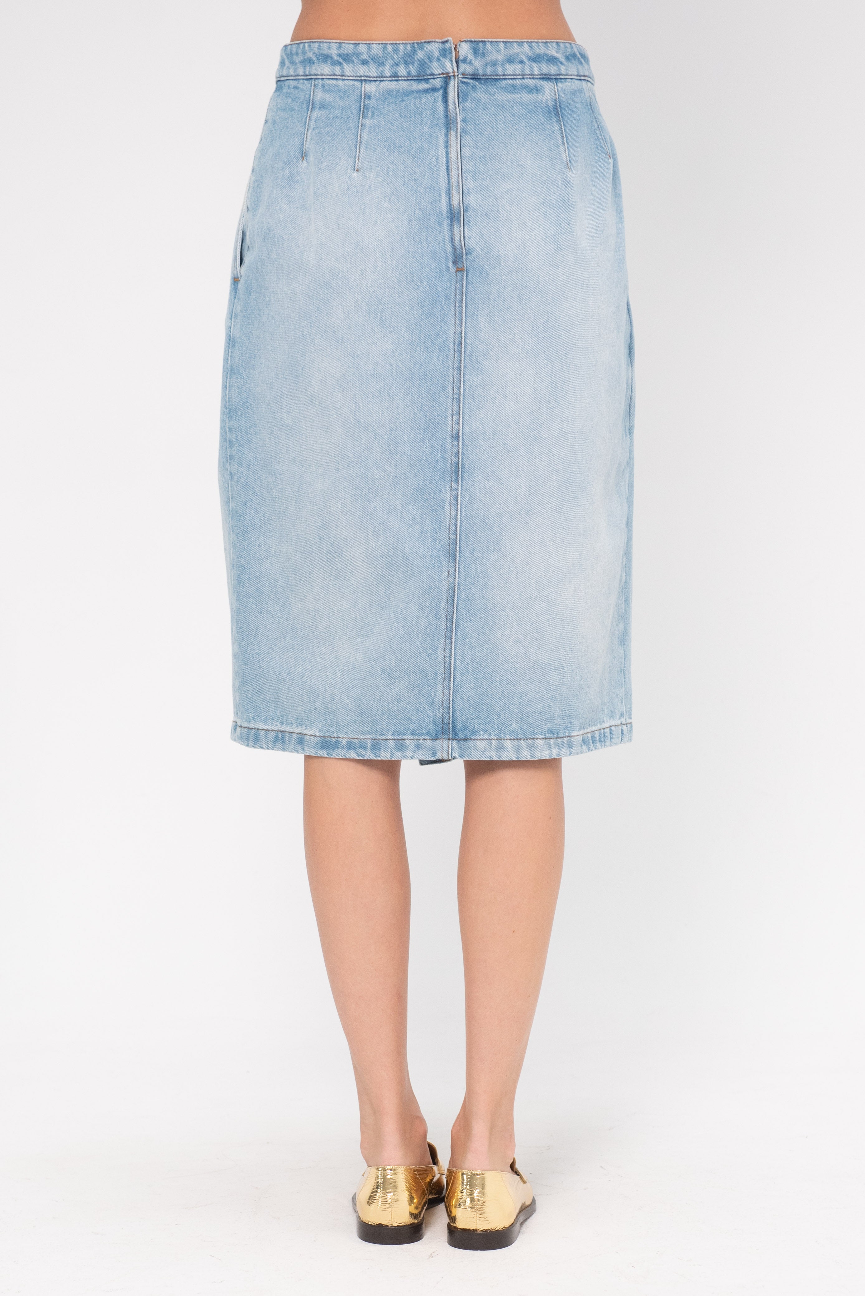 Denim pencil skirt light blue best sale