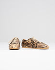 Snake Leather Sneaker, Beige