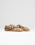 Snake Leather Sneaker, Beige