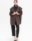 DUŠAN - Batwing Oversized Turtleneck, Brown