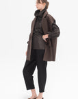 DUŠAN - Batwing Oversized Turtleneck, Brown