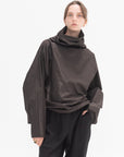 DUŠAN - Batwing Oversized Turtleneck, Brown