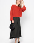 Easy Short Sweater, Red Orange