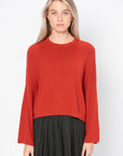 Easy Short Sweater, Red Orange