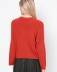 Easy Short Sweater, Red Orange