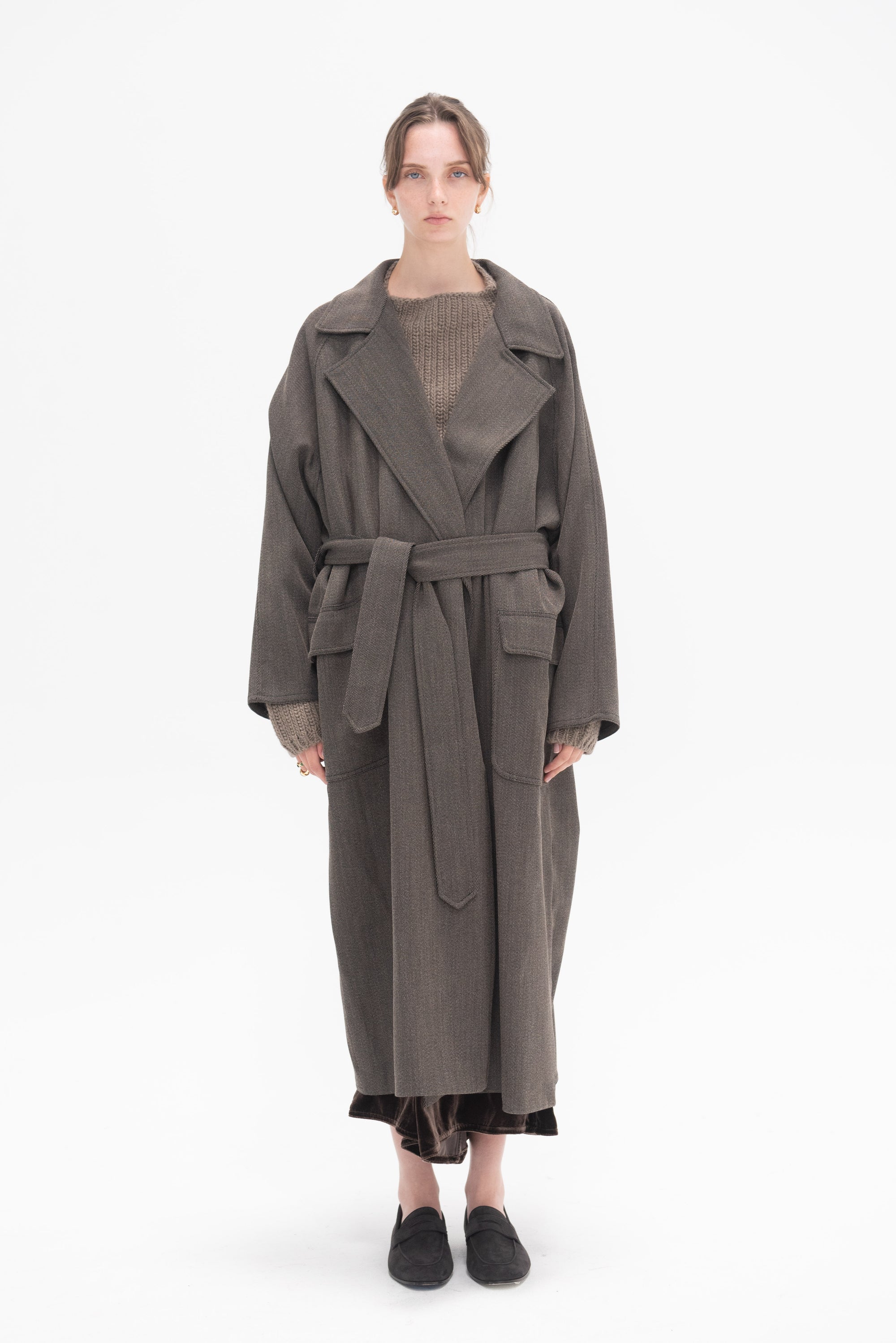 DUŠAN - Oversized Trench Coat, Tortora