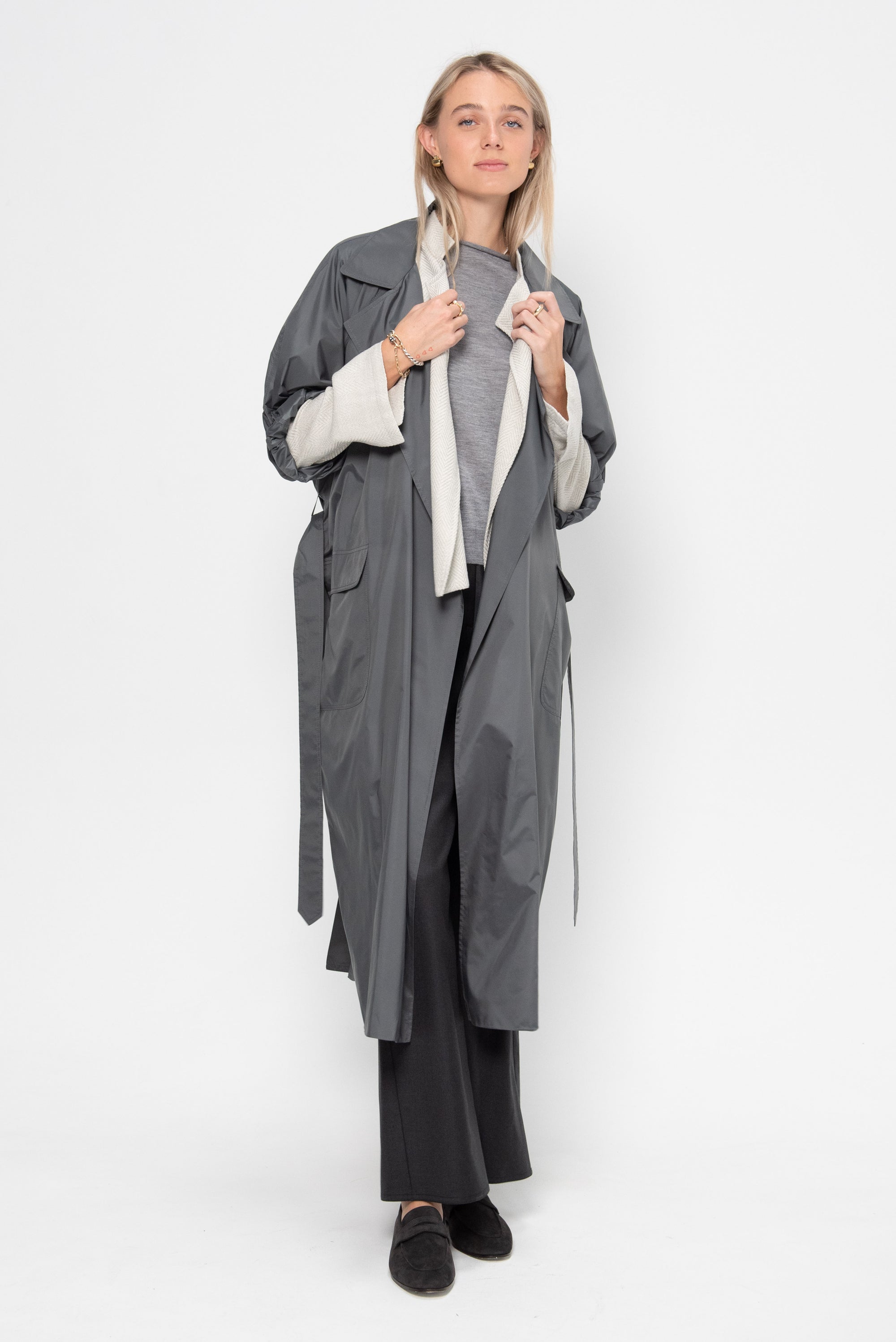 Oversized Trench Coat, Grey