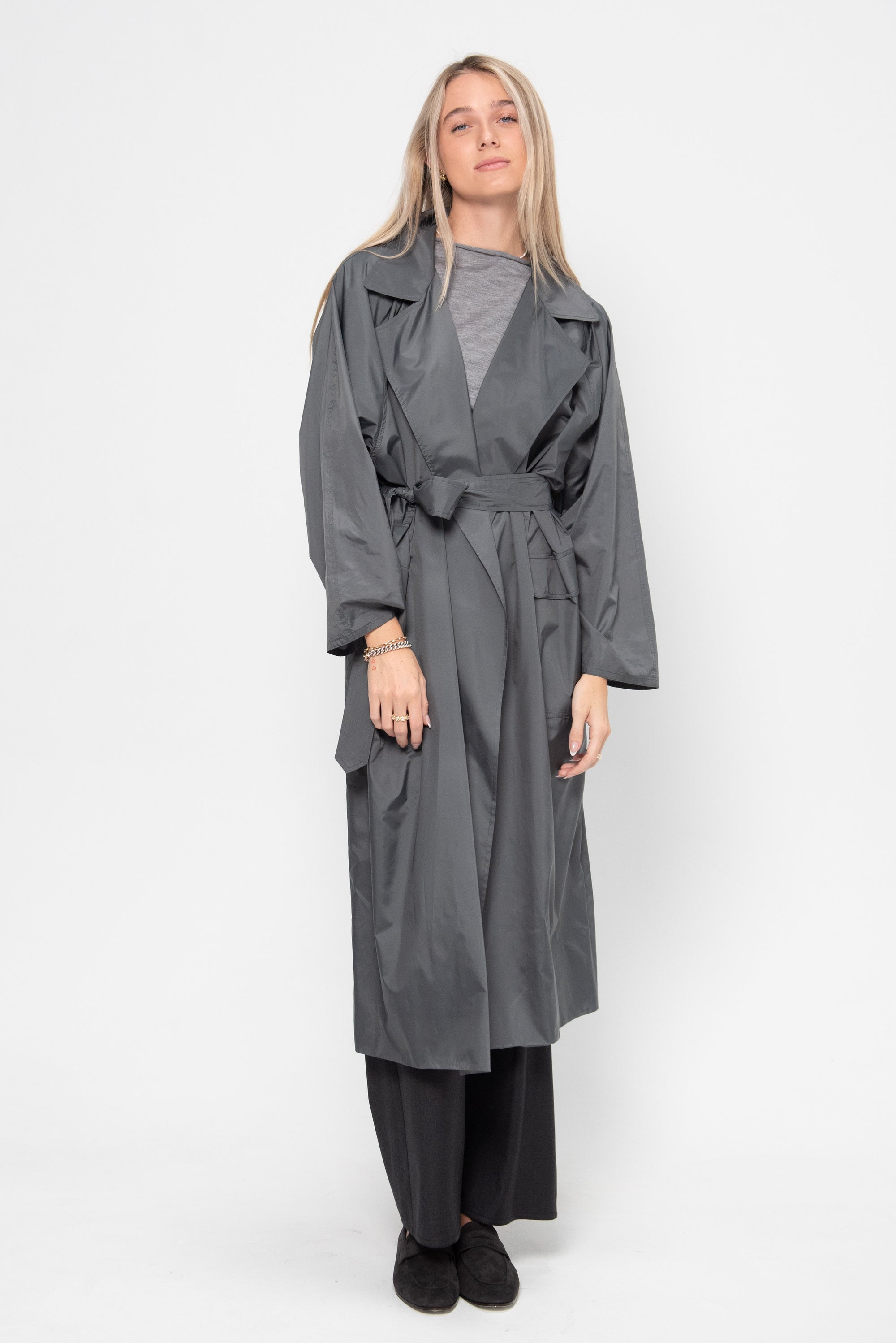 Oversized Trench Coat, Grey