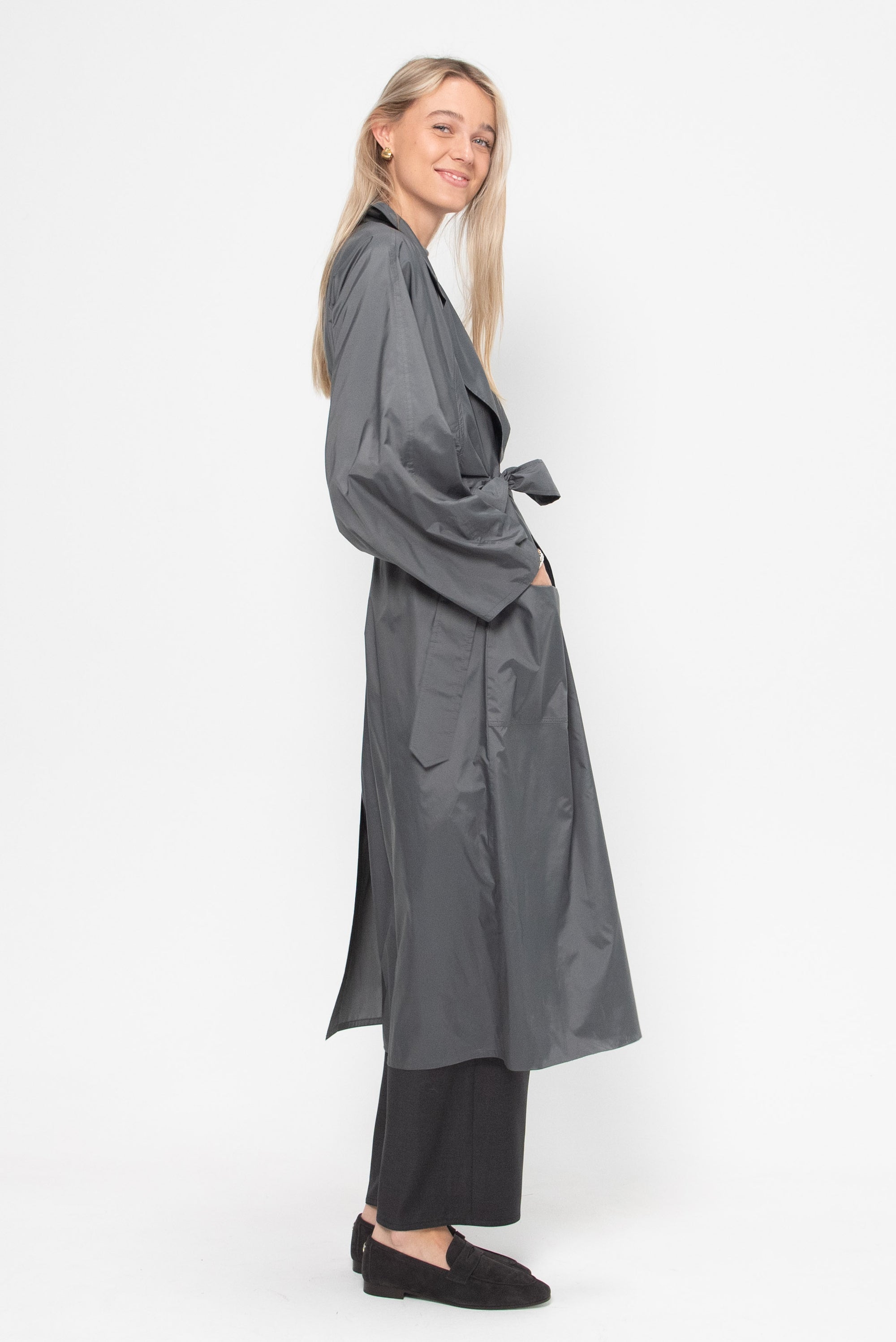 Oversized Trench Coat, Grey