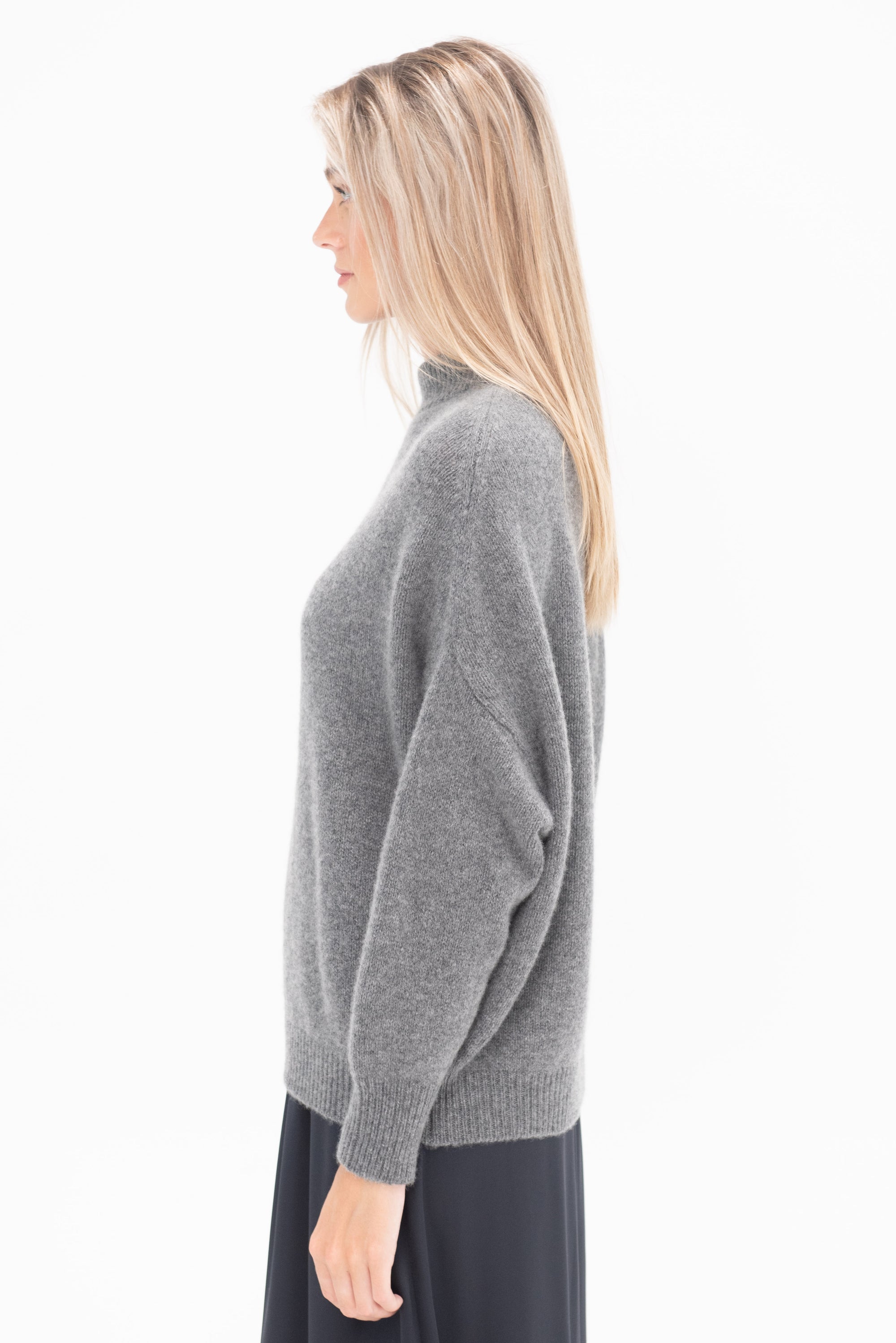 DUSAN - Regular Round Neck Sweater, Grey