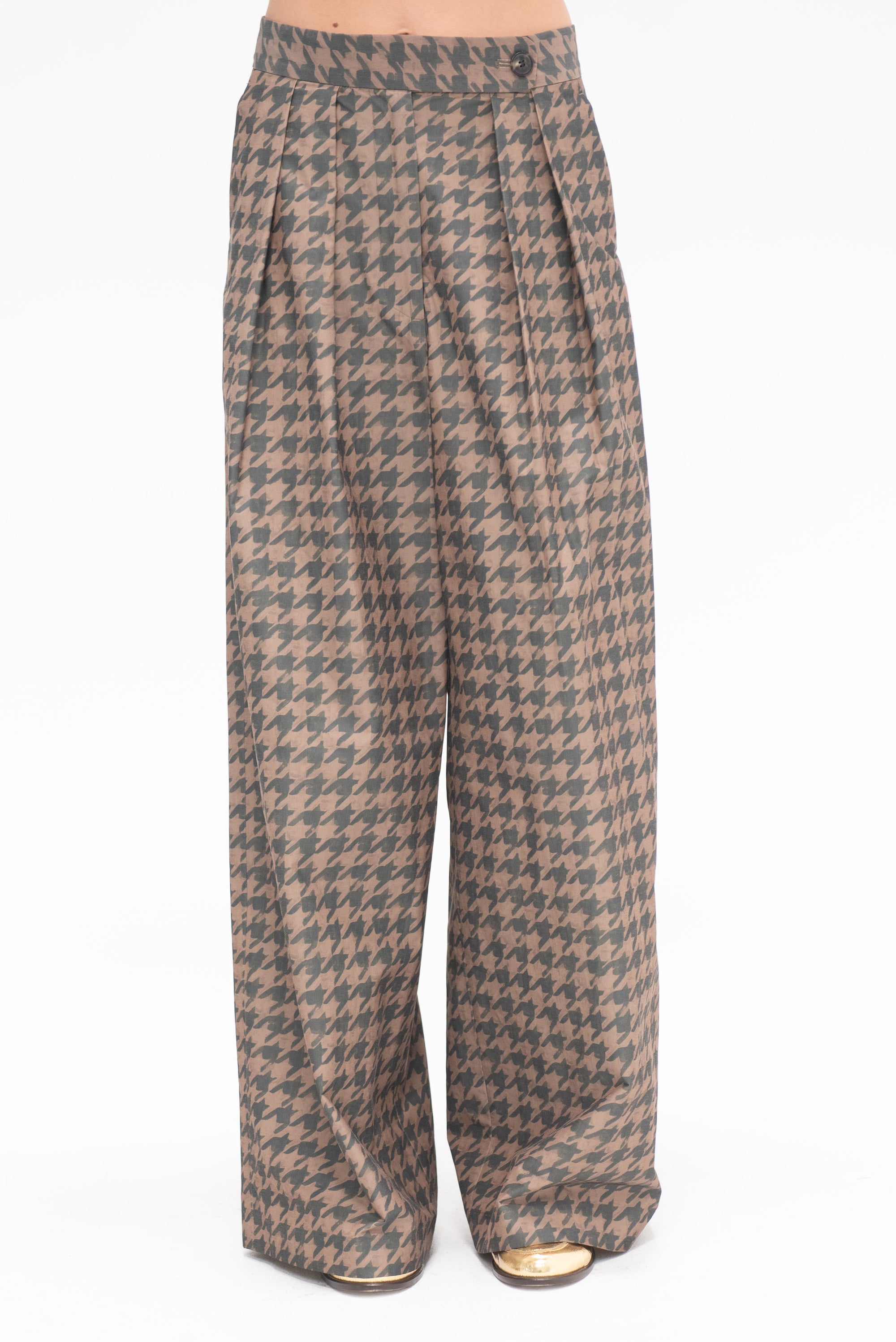 DRIES VAN NOTEN - Herringbone Bottoms, Khaki