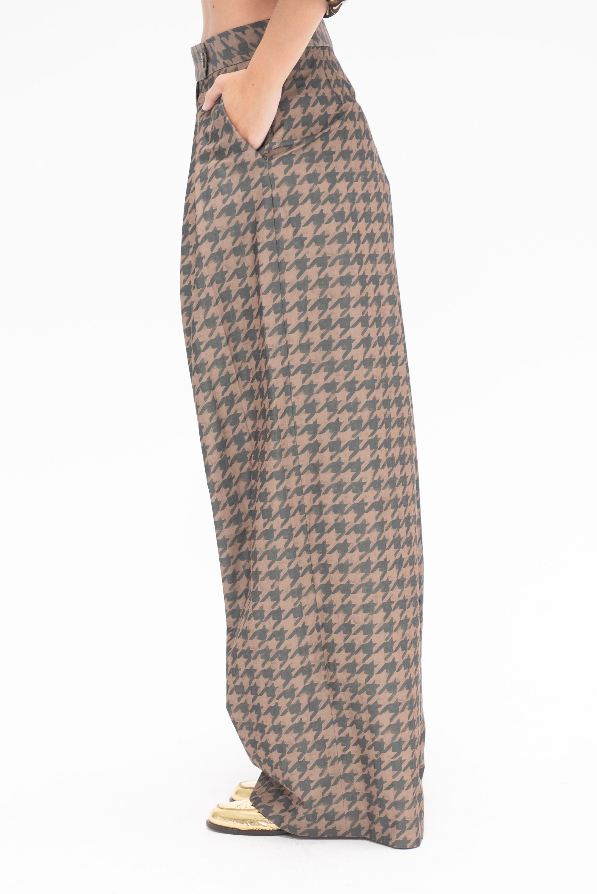 DRIES VAN NOTEN - Herringbone Bottoms, Khaki