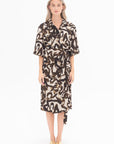 DRIES VAN NOTEN - Abstract Wrap Dress, Brown