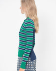 EOLAS - Silvia Ribbed Collar Sweater, Green