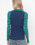 EOLAS - Silvia Ribbed Collar Sweater, Green