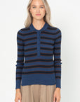 Silvia Ribbed Collar Sweater