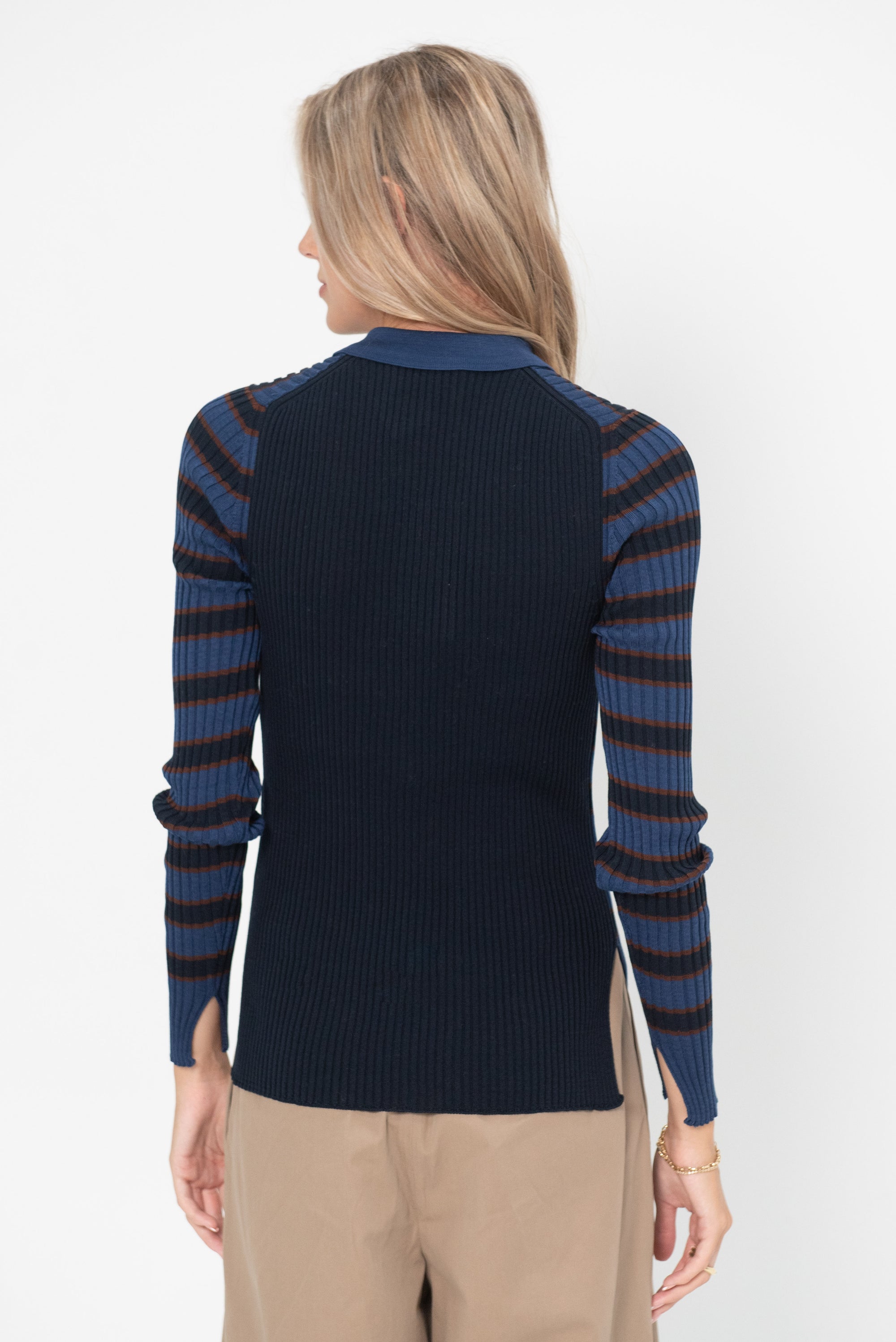 Silvia Ribbed Collar Sweater