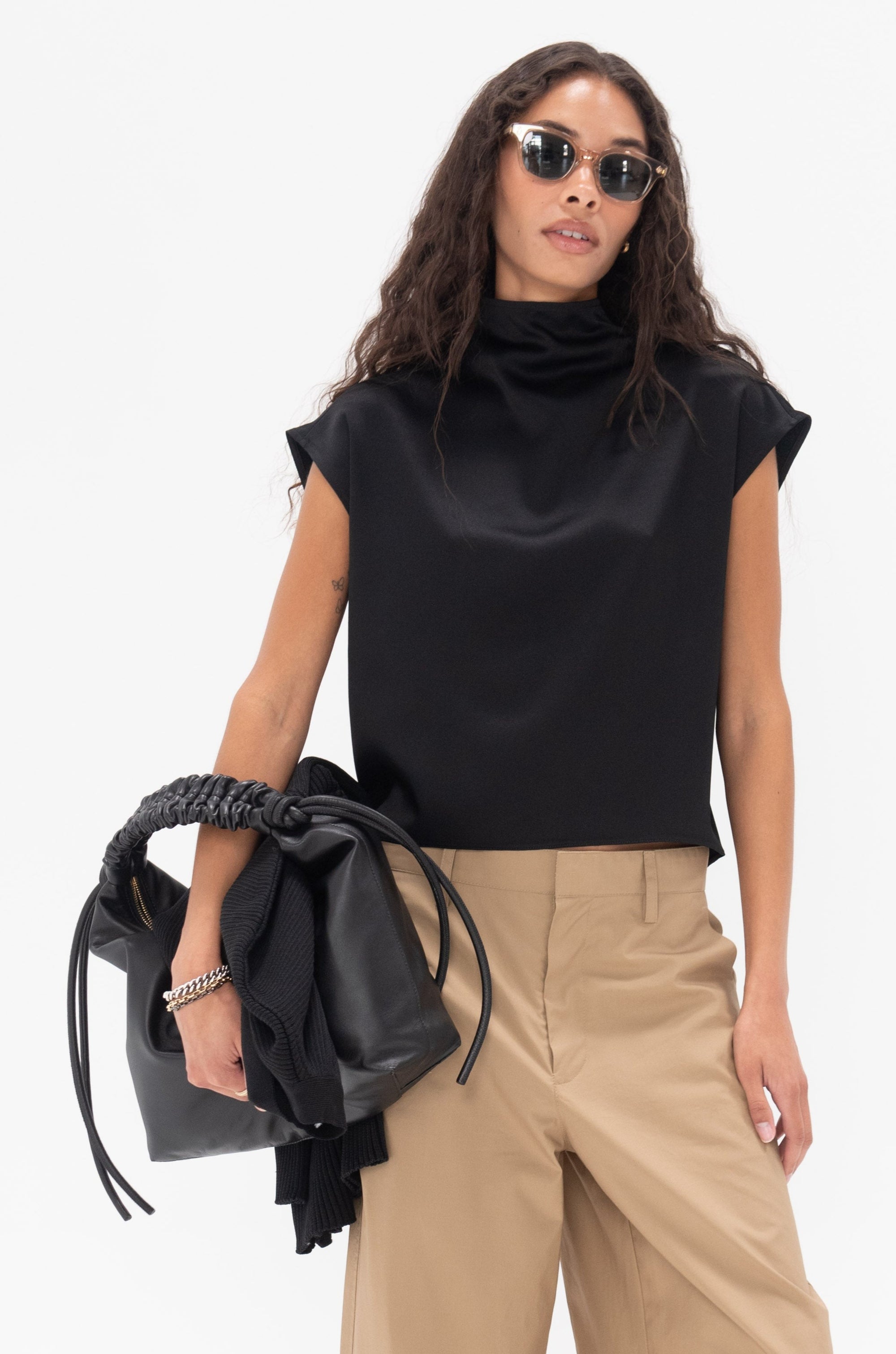 GAUCHERE - Top, Black