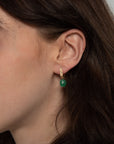 Mosaic Moss Diamond Hoops, Emerald