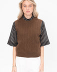 Cable Vest Cashmere, Chestnut