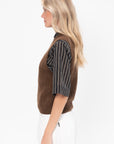 Cable Vest Cashmere, Chestnut