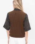 Cable Vest Cashmere, Chestnut