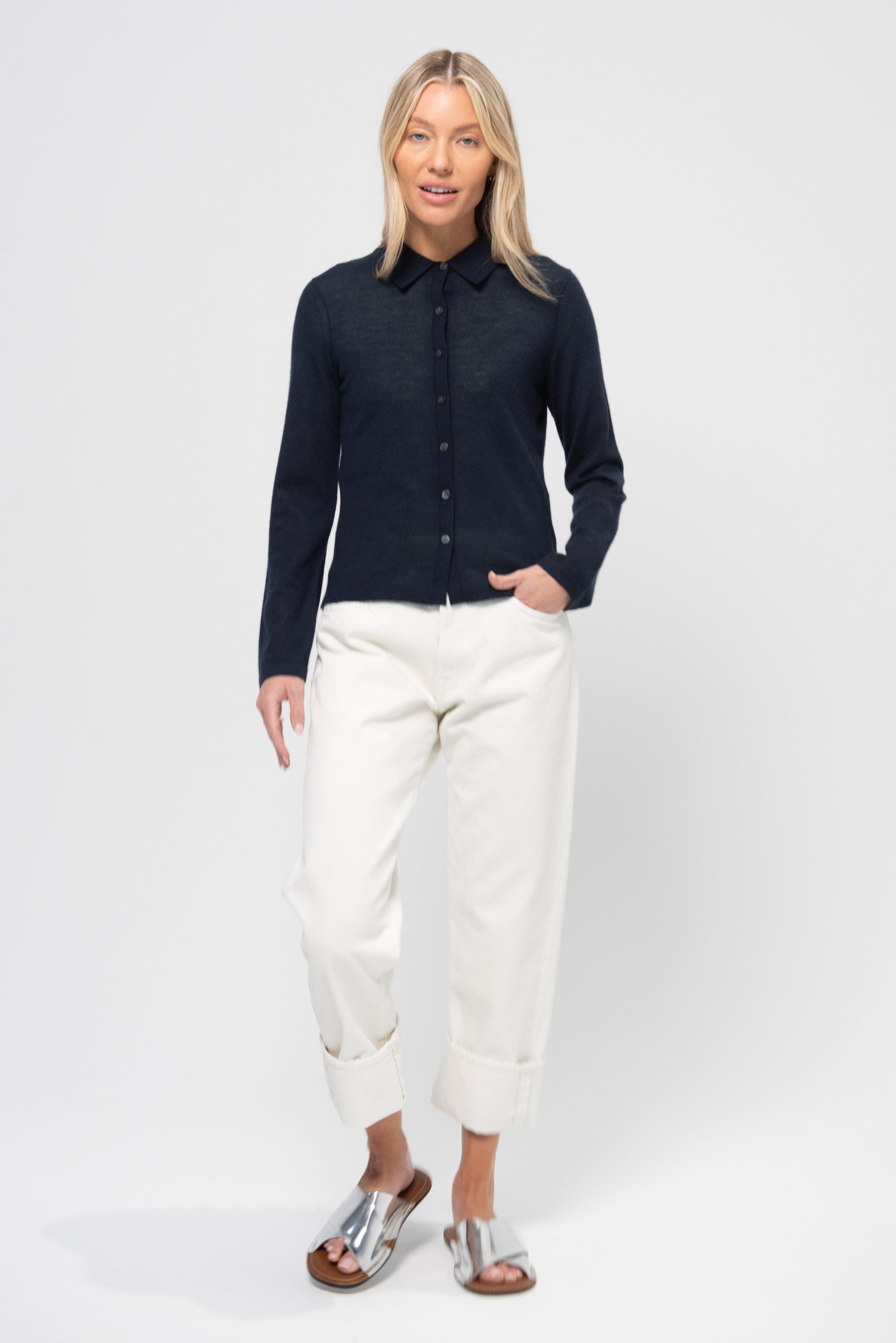 Elle Shirt Cashmere, Midnight