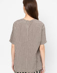 Akari Shirt, Brown & White