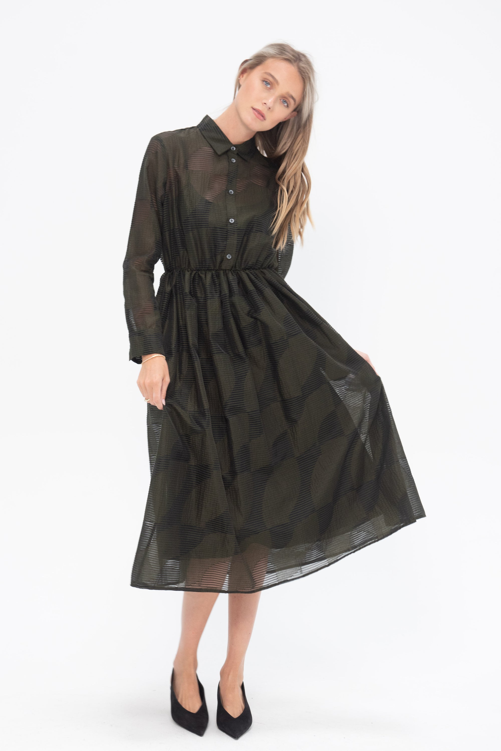 Arriccio Dress, Military Green