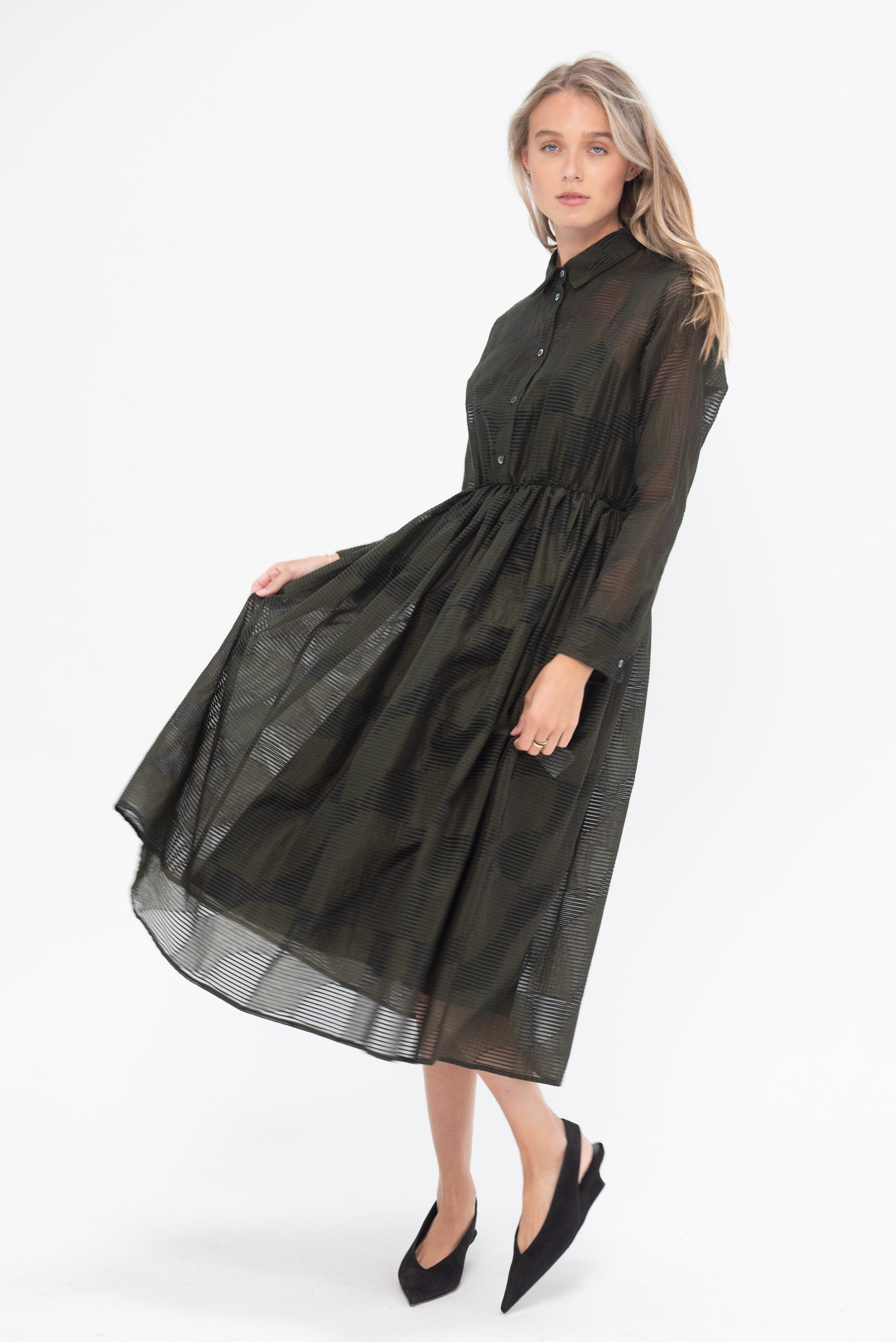 Arriccio Dress, Military Green