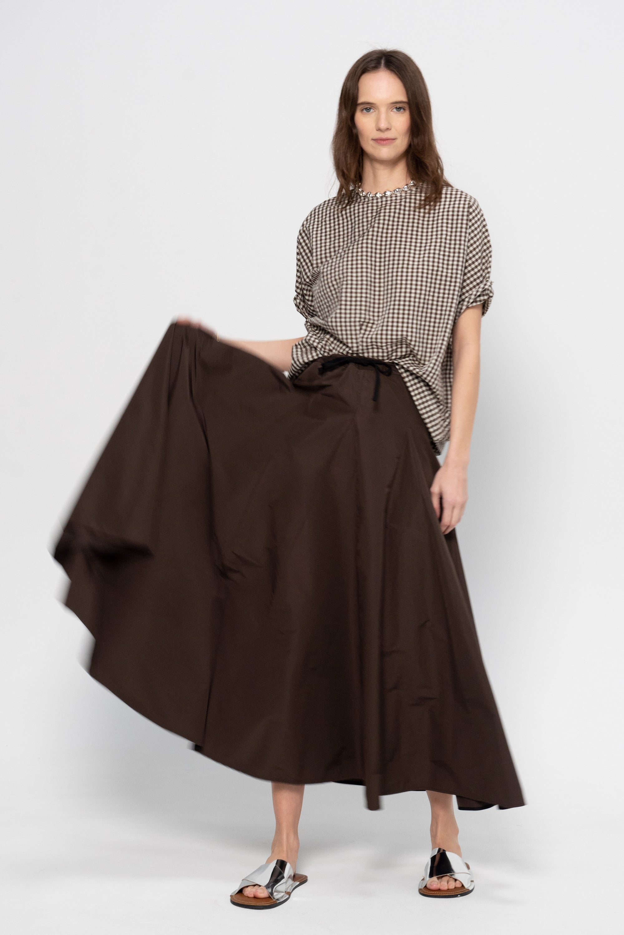 Optical Skirt, Brown