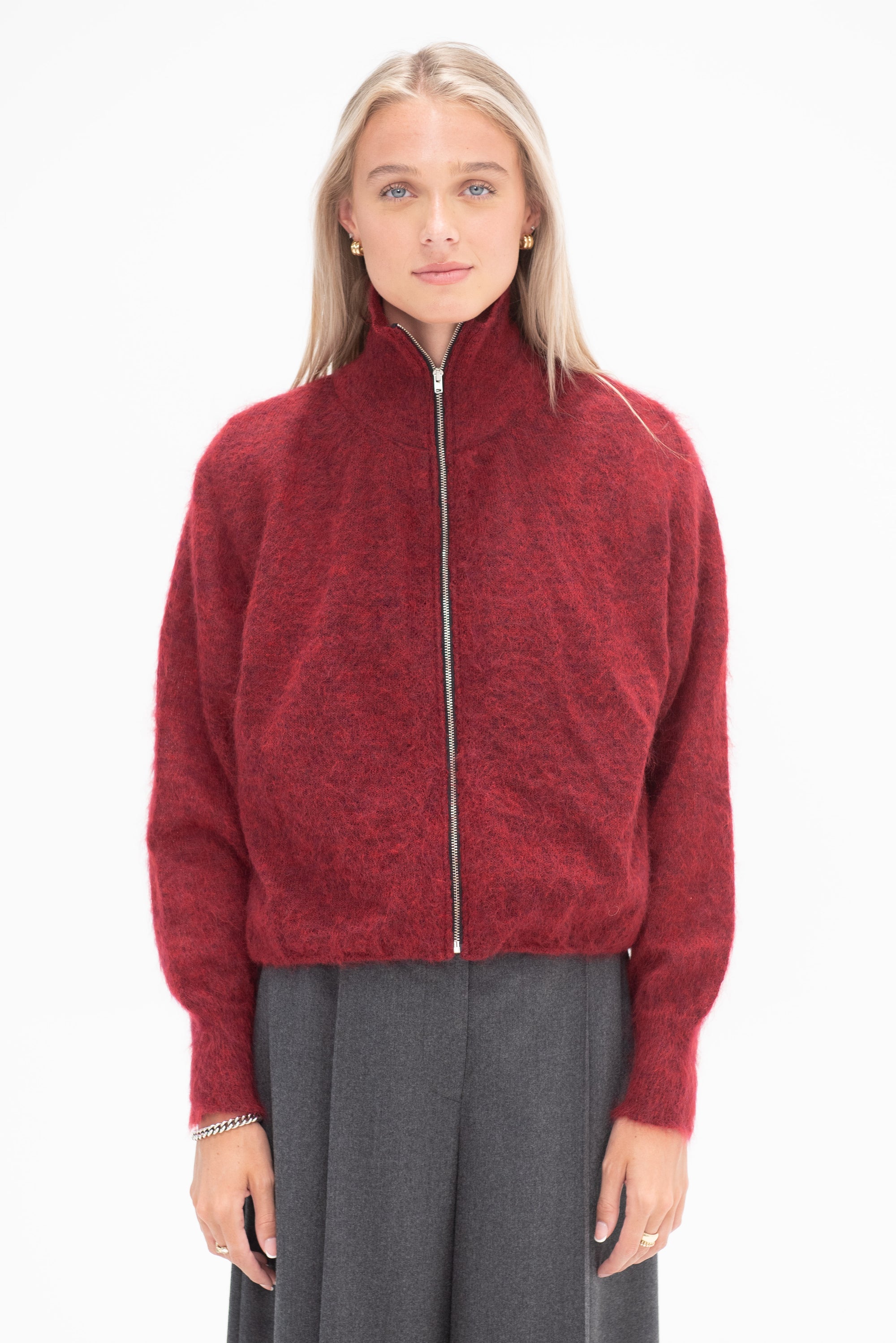 HACHE - Saint Michel Sweater, Dark Red