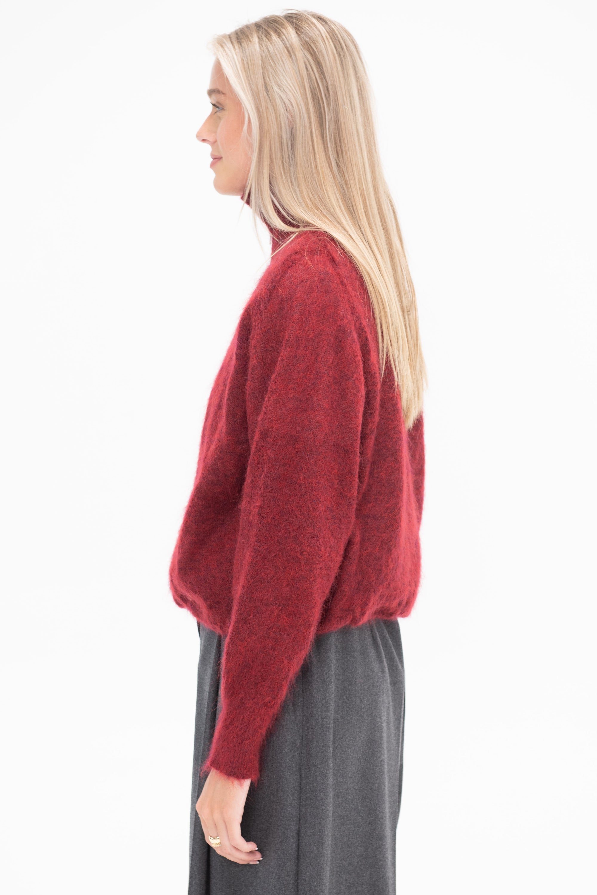 HACHE - Saint Michel Sweater, Dark Red