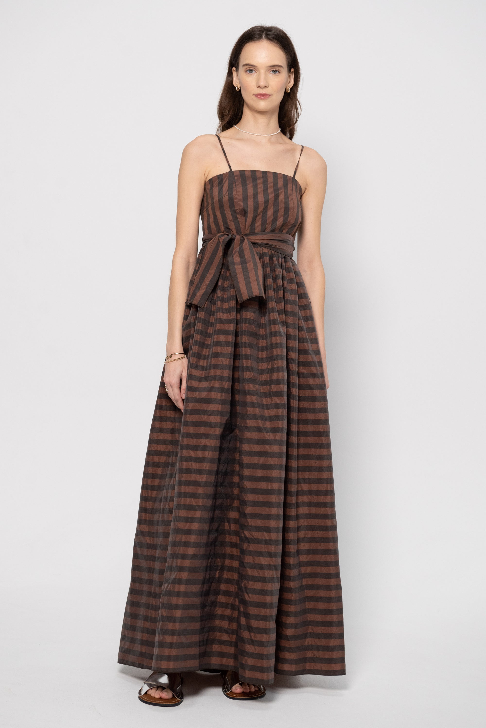 Capital Dress, Brown Stripe