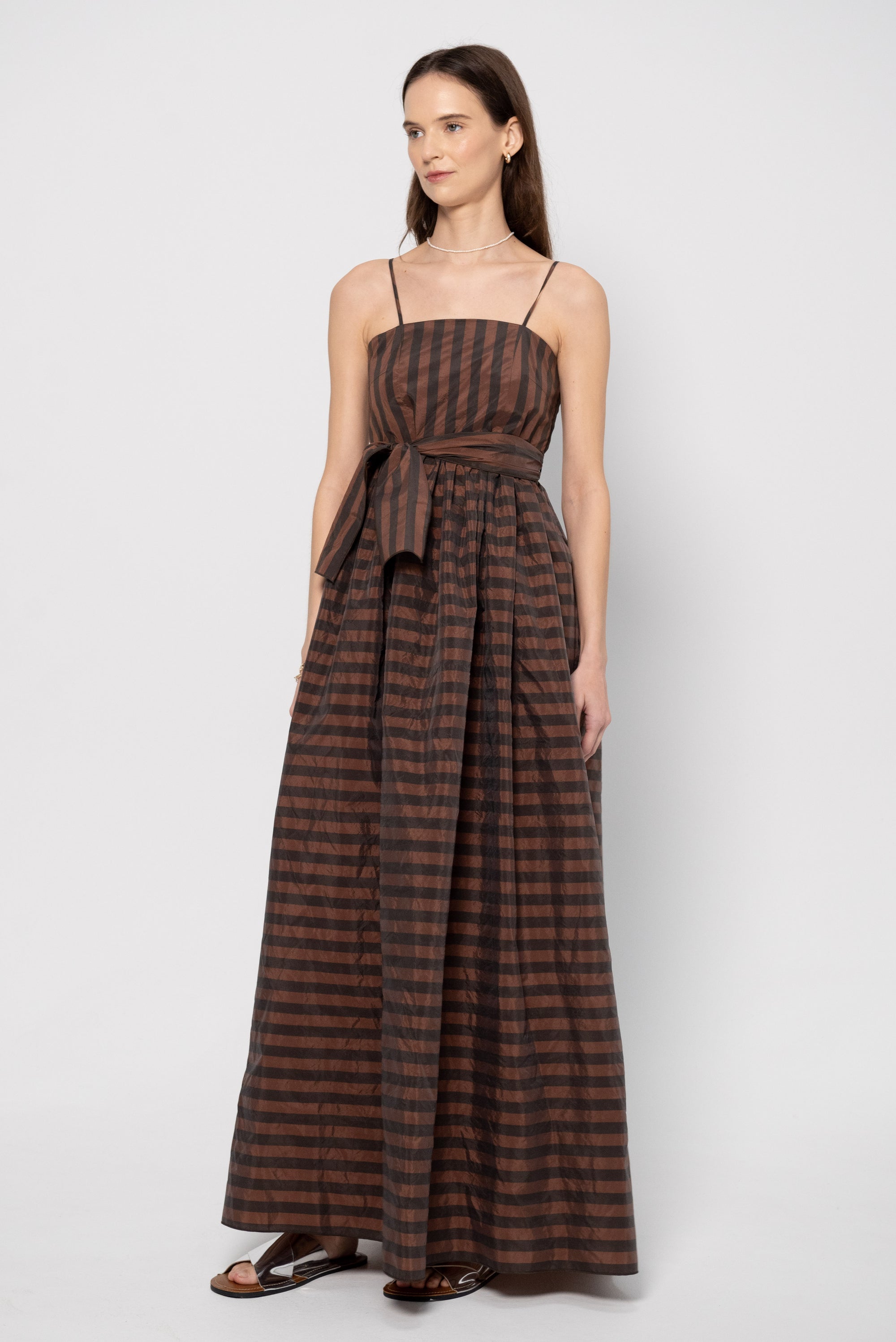 Capital Dress, Brown Stripe