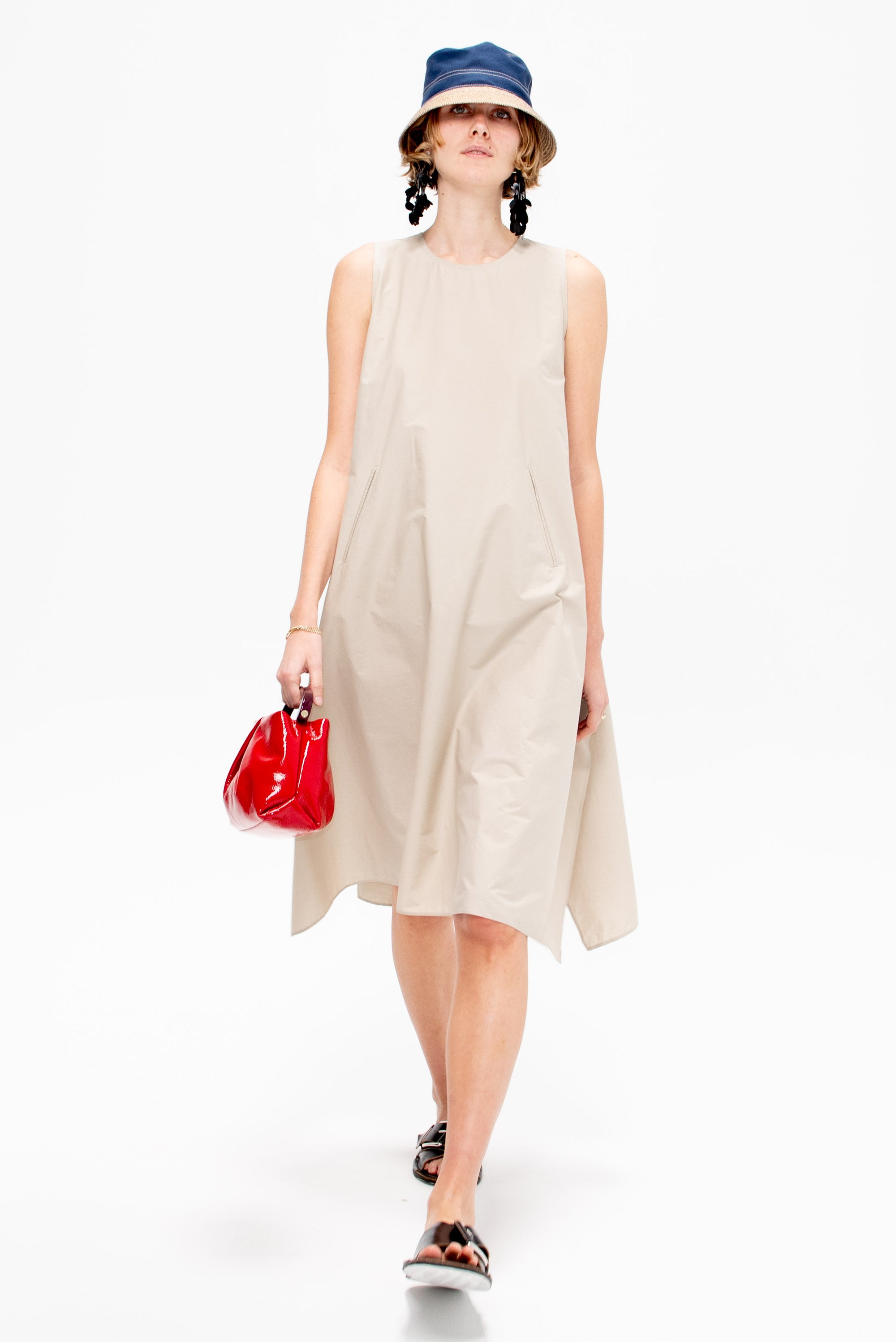 Trapezio Dress, Beige