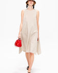 Trapezio Dress, Beige