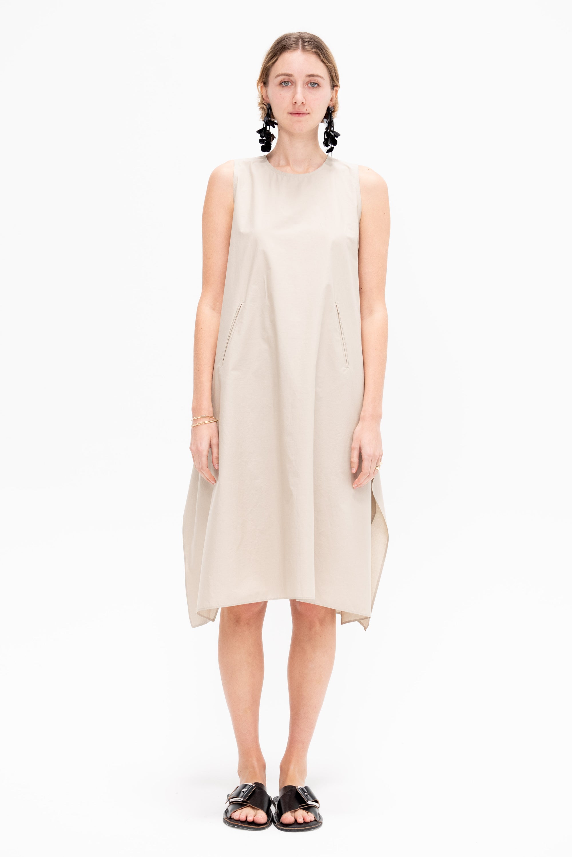 Trapezio Dress, Beige