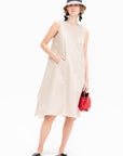 Trapezio Dress, Beige