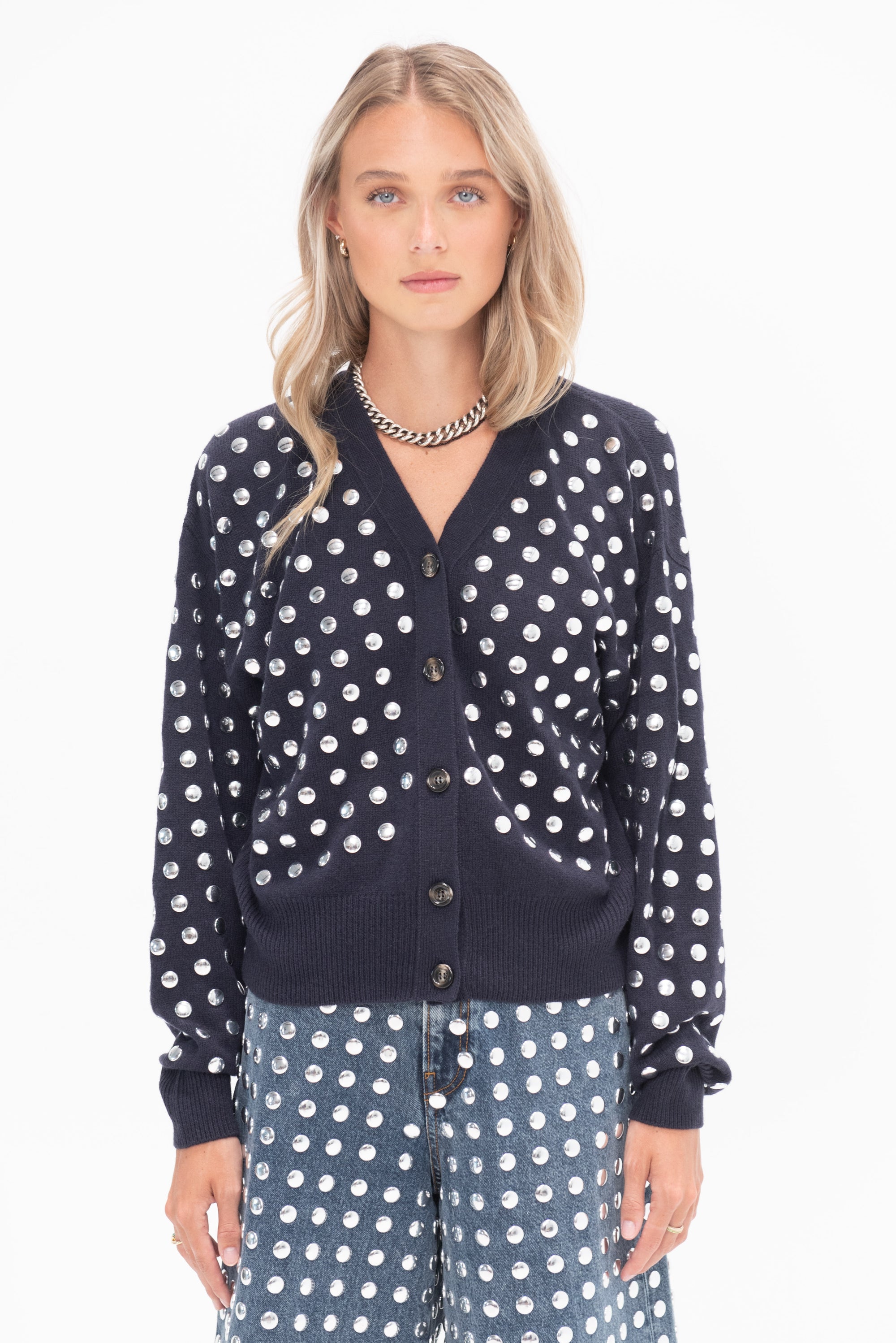 HAIKURE - Chelsea Cardigan, Navy