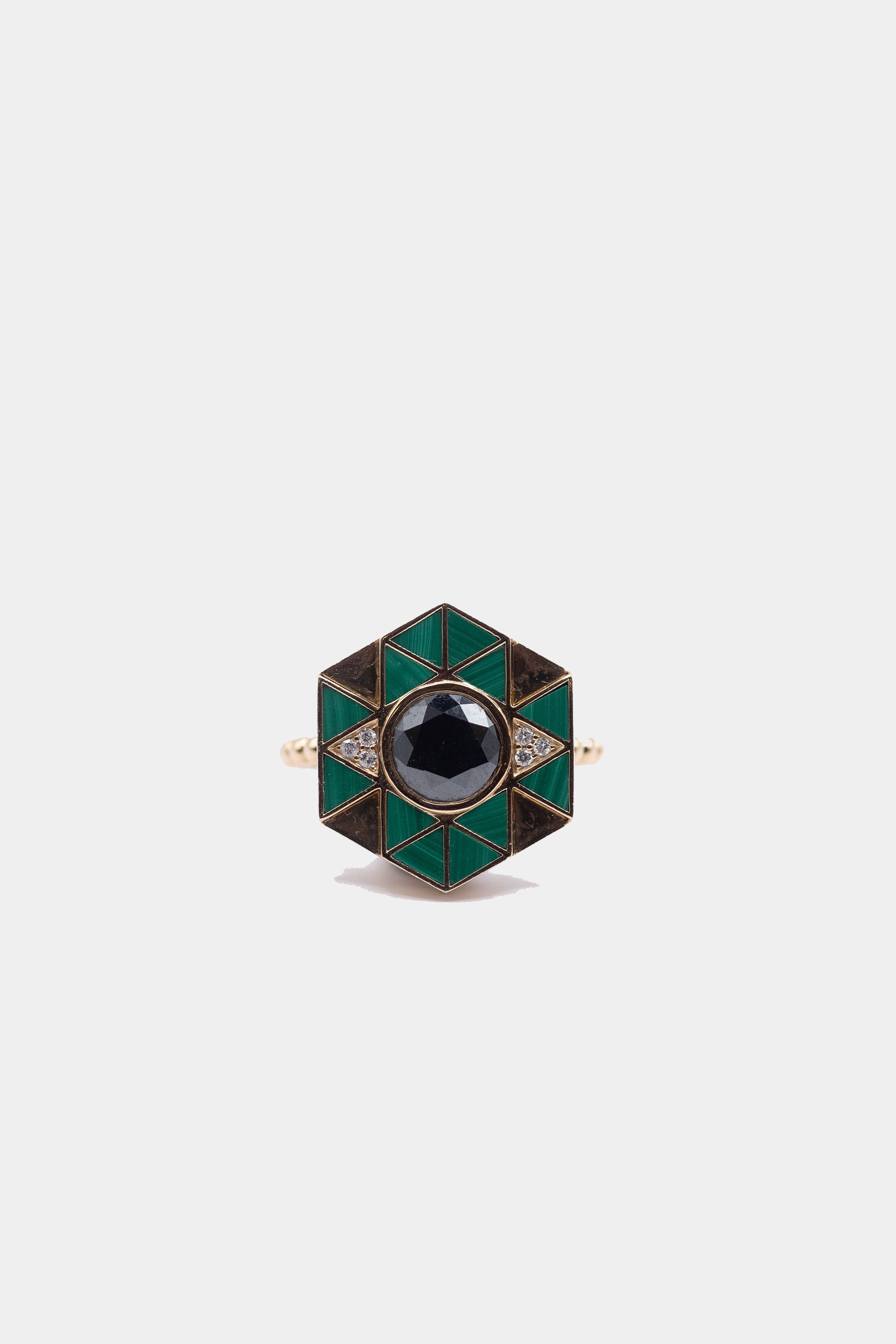 HARWELL GODFREY - Evil Eye Inlay Ring, Malachite &amp; Diamond