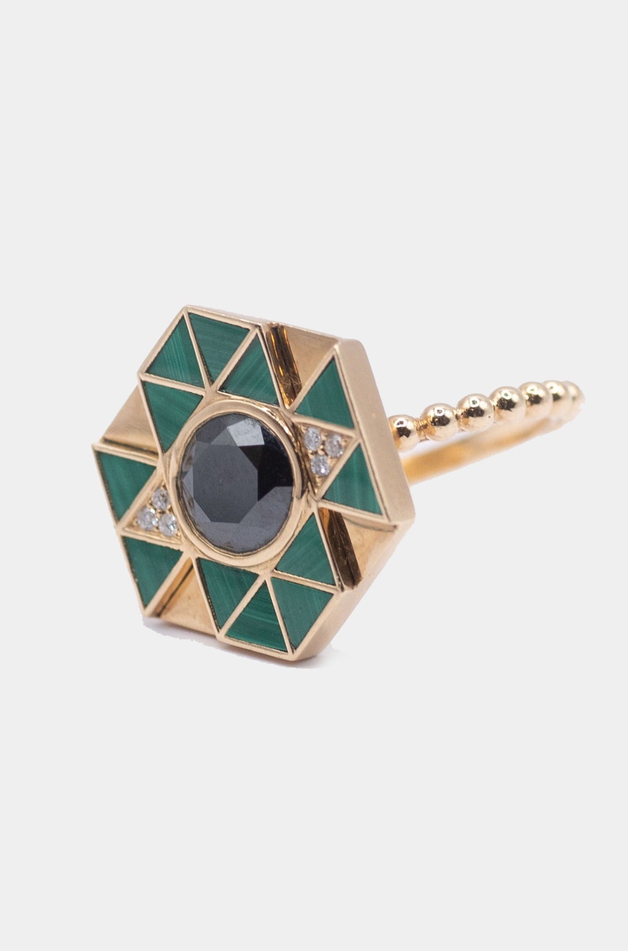 HARWELL GODFREY - Evil Eye Inlay Ring, Malachite &amp; Diamond