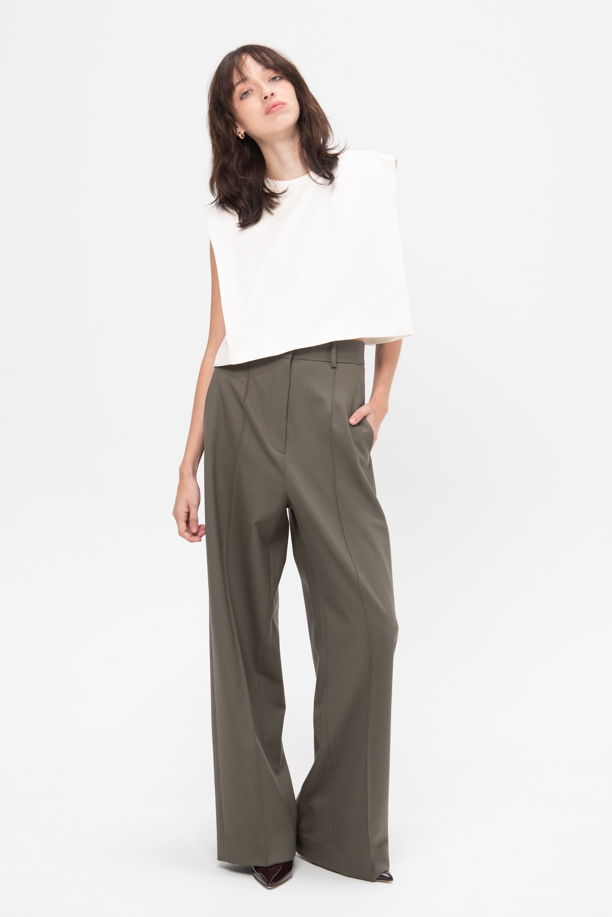 Antonella Trouser, Pewter Green